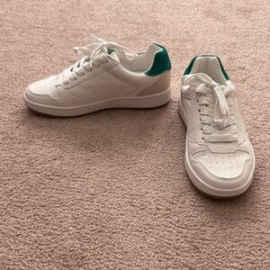 New Size 6 J. Crew Factory White and Green Sneakers